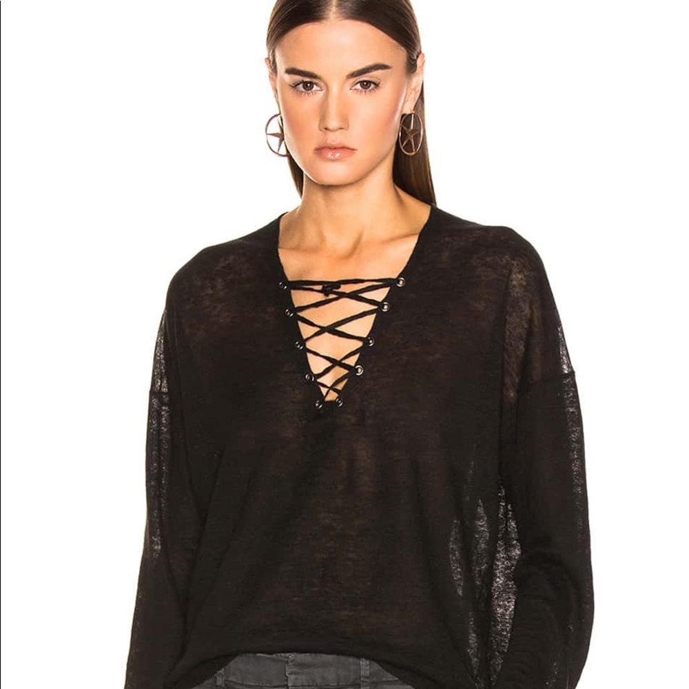 Nili Lotan Linen Cross Sweater